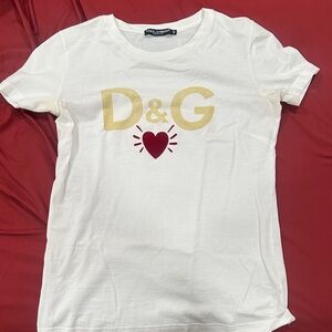 D&G  Authentic White and Gold T-Shirt